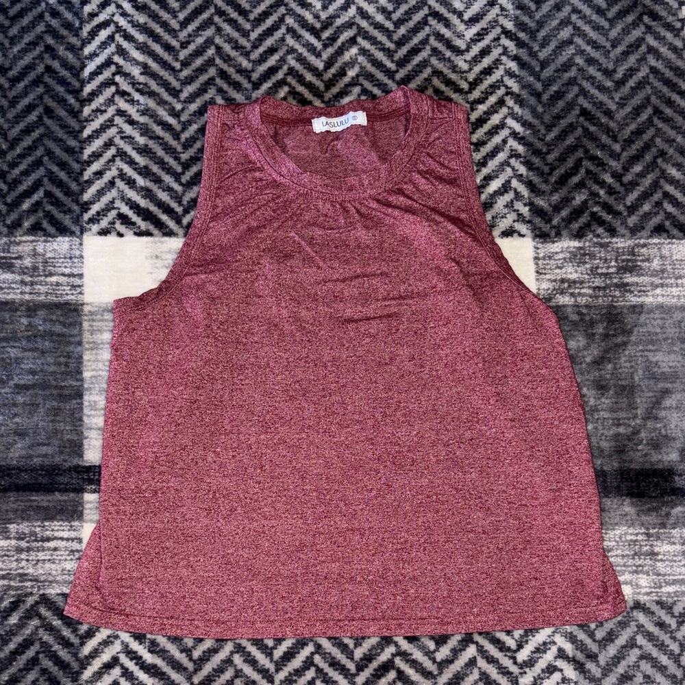 🐢Heathered Burgundy Muscle Tee